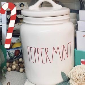 Rae Dunn Peppermint Canister